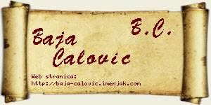 Baja Ćalović vizit kartica